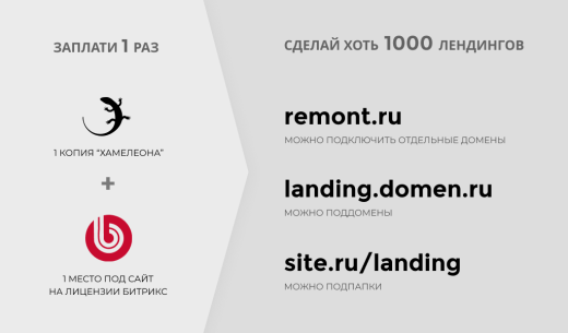 Хамелион — 999 в 1. Безлимитный конструктор лендингов